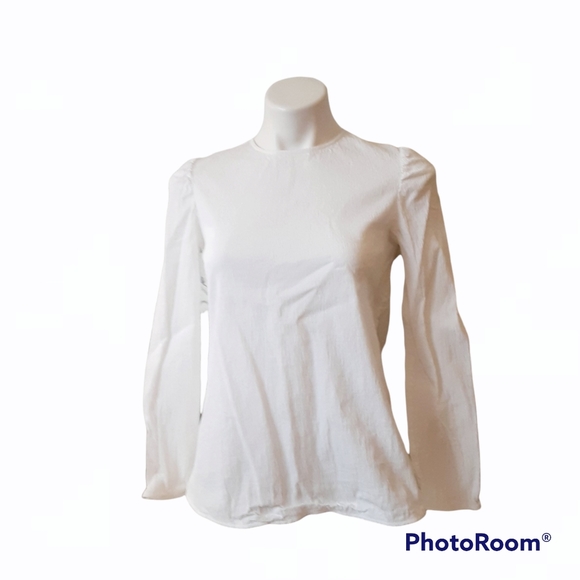 White Crinkled COS Longsleeve Top - Picture 9 of 9